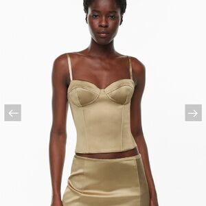 Aritzia Dazzle satin Bustier Top